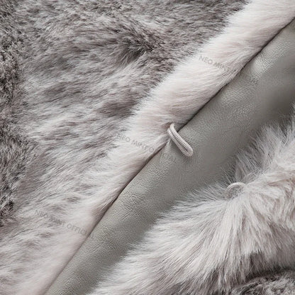 Winter Faux Rabbit Fur Coat Women Chic Fashion Soft Warm Furry Fur Jacket Street Style Girl Outerwear Overcoat