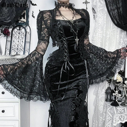 Sheer Flare Sleeve Mesh Top