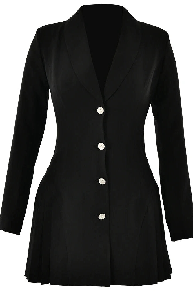 Slim Bodycon Pleated Mini Dress with Long Sleeves
