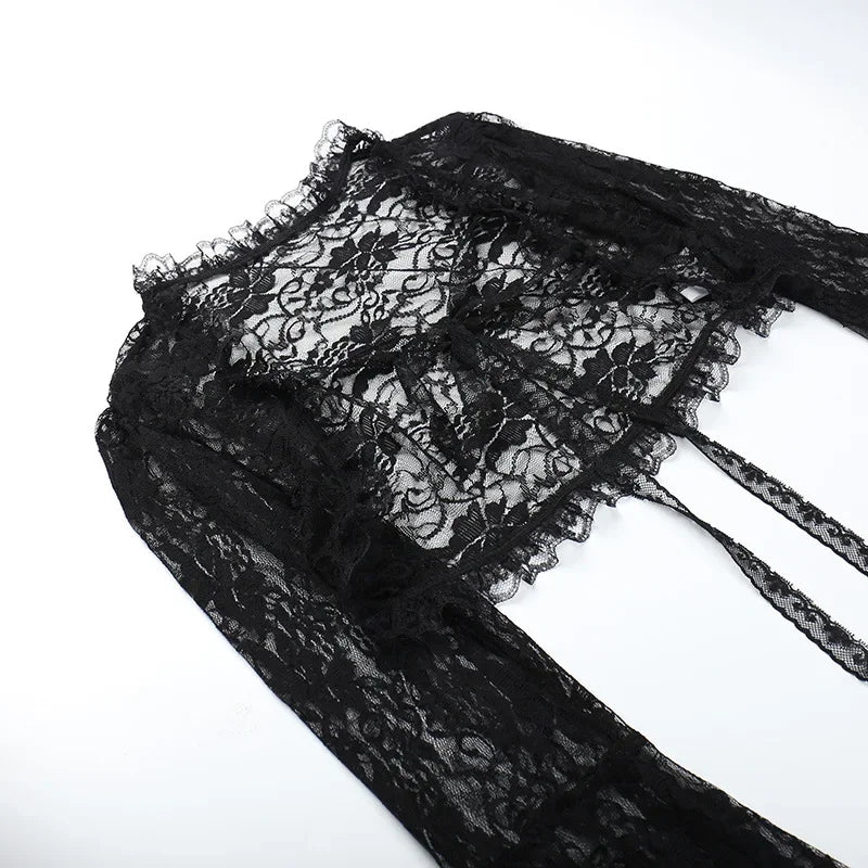 Long Sleeve Punk Mesh Top