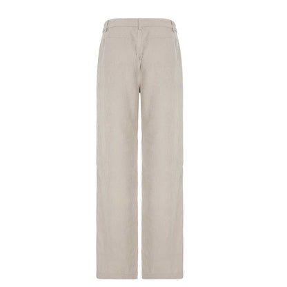 Causal All-Match Basic Corduroy Pants Women Elegant Gentle Loose Wide Leg Pants Simple High Fashion Autumn New