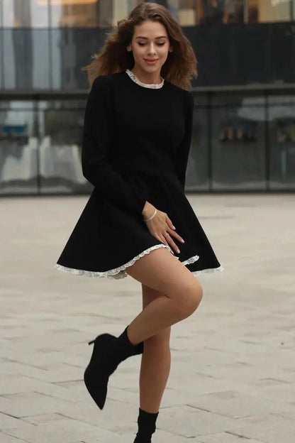 Patchwork High Waist Mini Dress