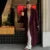 Fashion Burgundy Red Double Breasted Overcoat Women Lace Up Loose Lapel Pockets Long Sleeve Coat  New High Street Outerwear