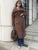 Winter Female Parkas Outwear Loose Lace-Up High Waist Long Sleeve Pocket Lapel Bandage Coat For Women Solid Parkas