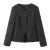 French Style Retro V collar Plaid Woven Tweed Blazer + High Waist Mini Short Skirts Suits 2 pieces 1 Set Black White