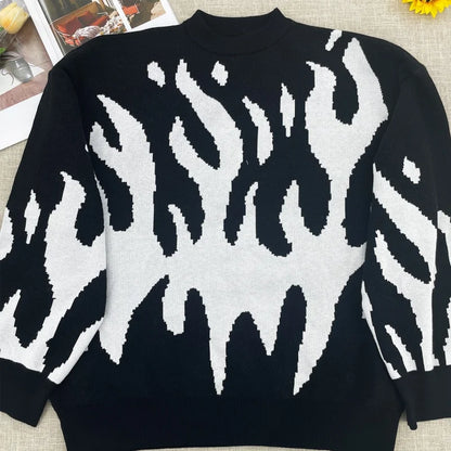 temperament commuter style pullover sweater for women’s autumn and winter new loose all-match crew-neck knitwear