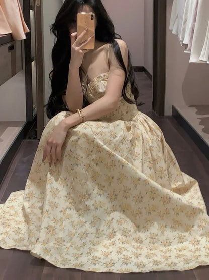 Elegant A-line Princess Dresses for Women Spaghetti Strap Evening Party Dress Prom Robe Korean Fashion Summer Vestido Mujer New