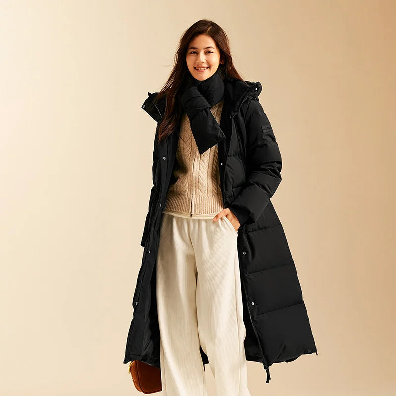 Down Jacket Women Long Length  New Winter Goose Down Women’s Clothing Warm Outerwear Jacket
