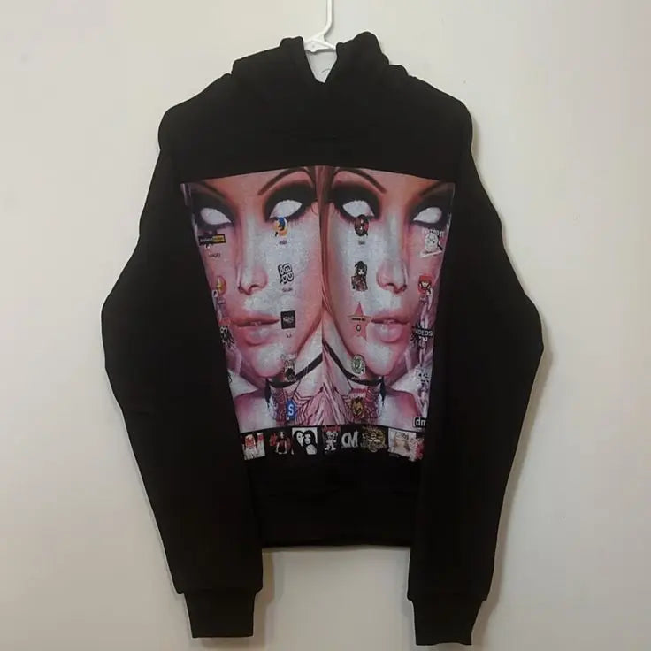 Drolandmiller Y2K Gothic Oversized Grunge Hoodie