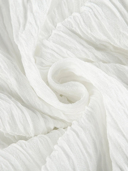 Korean Fashion Slash Neck Elegant Long Sleeve A Line White Dress Women Shirring Slim Waist Simple Sweet Japanese Clothing