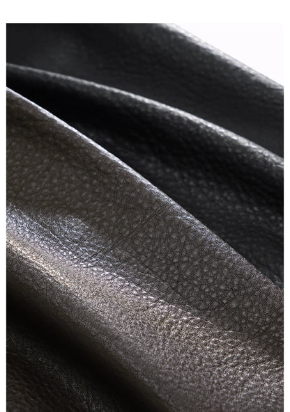 Soft PU Leather Belted Jacket