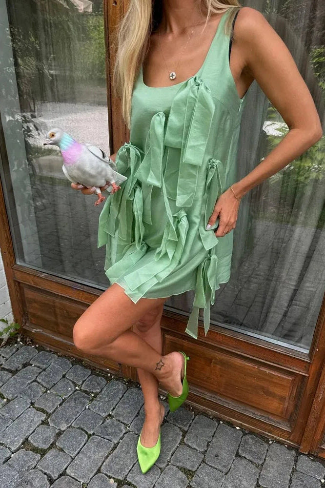 Sleeveless High Waist Mini Dress