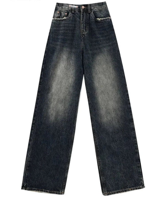 Vaqueros acampanados clásicos de tiro bajo con lavado oscuro para mujer | Ideales para el día a día