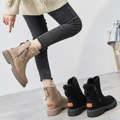Suede Flat Ankle Boots with Zipper for Women | Great for Casual Days