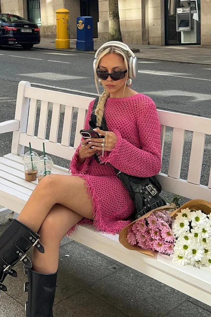 Elegant Long Sleeve Mini Dress