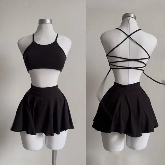 Europe and the United States explosive new cross-border suspenders two-piece sexy suspenders halter halter skirt