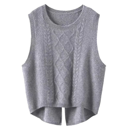 Women V-neck Sweater Vest Solid Sleeveless Preppy Style Sweet Knitted Vest Female Casual Pullover Waistcoat Fall Winter