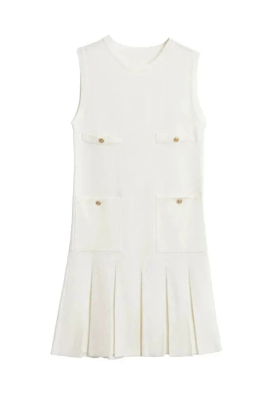 Sleeveless High Waisted Mini Dress