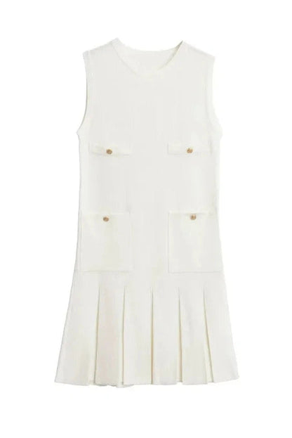 Sleeveless High Waisted Mini Dress