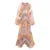 Retro Print Elegant Pleated Lantern Long Dress Sleeve V-neck Single Breasted Dress A-line Casual High Waist Women Summer Robe