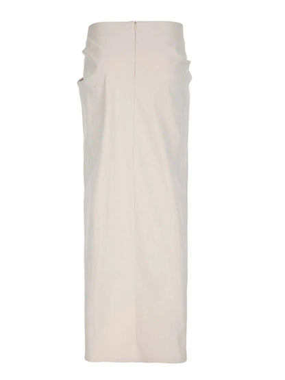 Solid High Split Ribbon Elegant Sexy Boho Skirts Women Summer Vacation Outfits