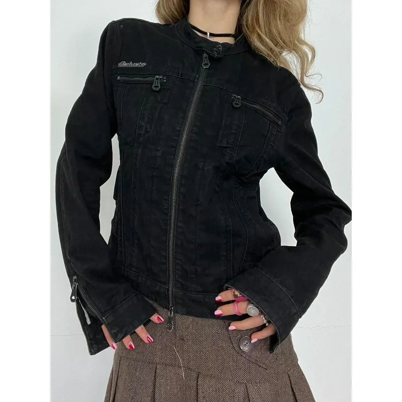 Vintage Cargo Style Denim Jacket