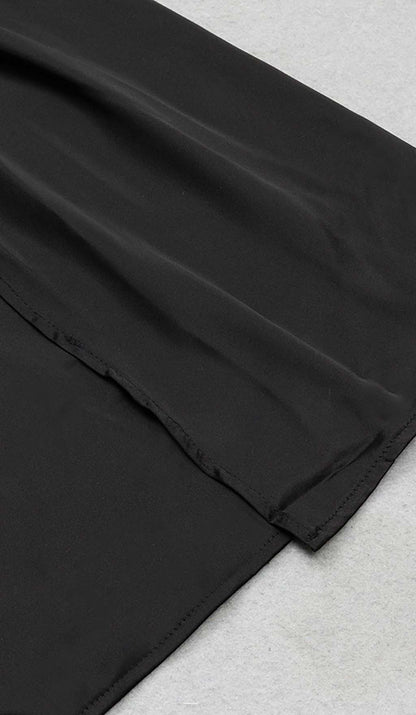 Sleeveless Bandage Midi Dress in Black