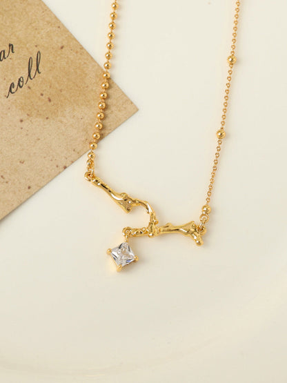 Simple Irregular Square Zircon Necklace