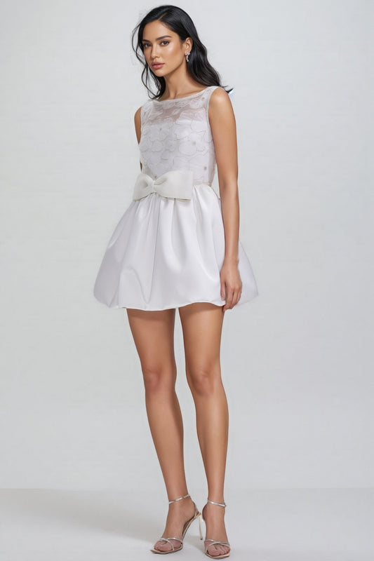 Jarierk White Tulle Mini Dress
