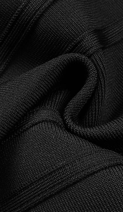 Strappy Bandage Midi Dress in Black