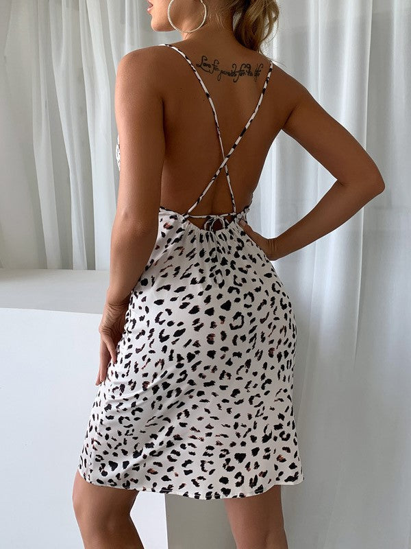 Backless Leopard Dress