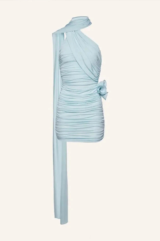 One-Shoulder Sleeveless Mini Dress