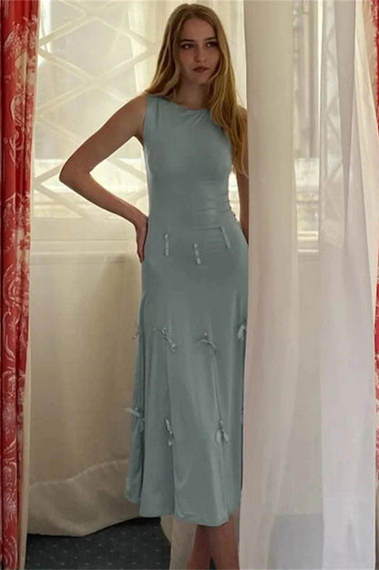 High Waist Sleeveless Mini Dress with Straps