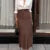 Vintage Suede Brown Skirts Women Fashion Pleated Slim Zipper Office Lady Skirts  Elegant Female High Waist Party Wear New