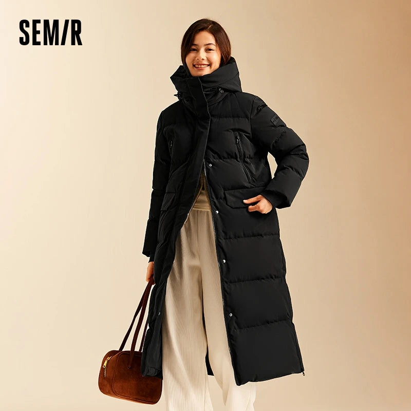 Down Jacket Women Long Length  New Winter Goose Down Women’s Clothing Warm Outerwear Jacket