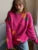 Autumn Knit Sweater Pullover Women’s Printed Long Sleeve High Waist Ribbed Fashion Loose Knitwear Top Female Sweater