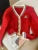 Fashion Knitted Cardigan Women V-Neck Pullover Warm Knitwear Jumper Clothes Casual Sweater Autumn Winter Kpop 2000s Aesthetic