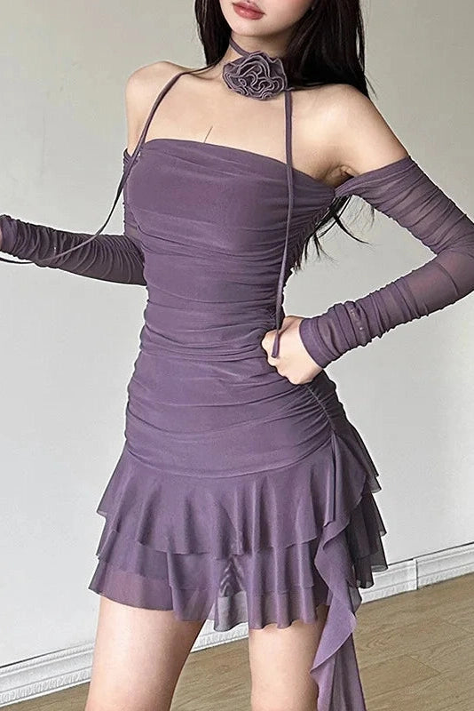 Lace-Up Mini Dress