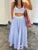 Lace Patchwork 2 Piece-Set Long Skirt For Women Contrast Slim Backless Cropped Tank Top And High Waist Maxi Skirt Outfits