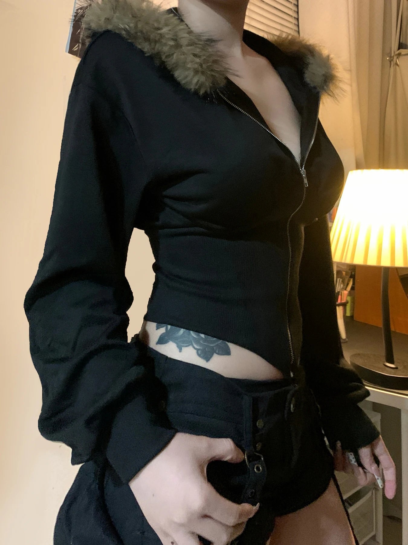 Fashion Slim Fit Faux Collar Hooded Women’s Coat Simple Basic Zipper Long Sleeve Jackets Autumn Winter Trendy