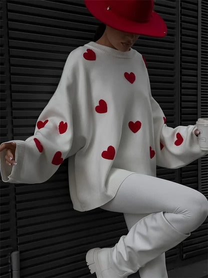 Knitwear Sweater Pullover Female Autumn Loose Fashion Patchwork Long Sleeve Casual Knit Streetwear Women Contrast Pullover