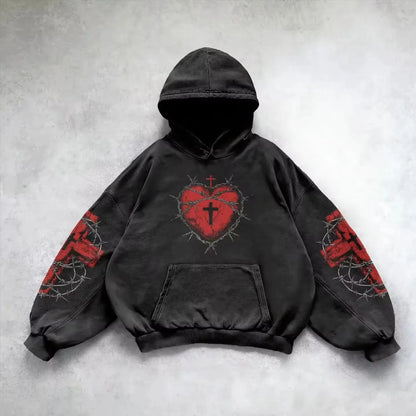 Retro Streetwear Graphic Hoodie