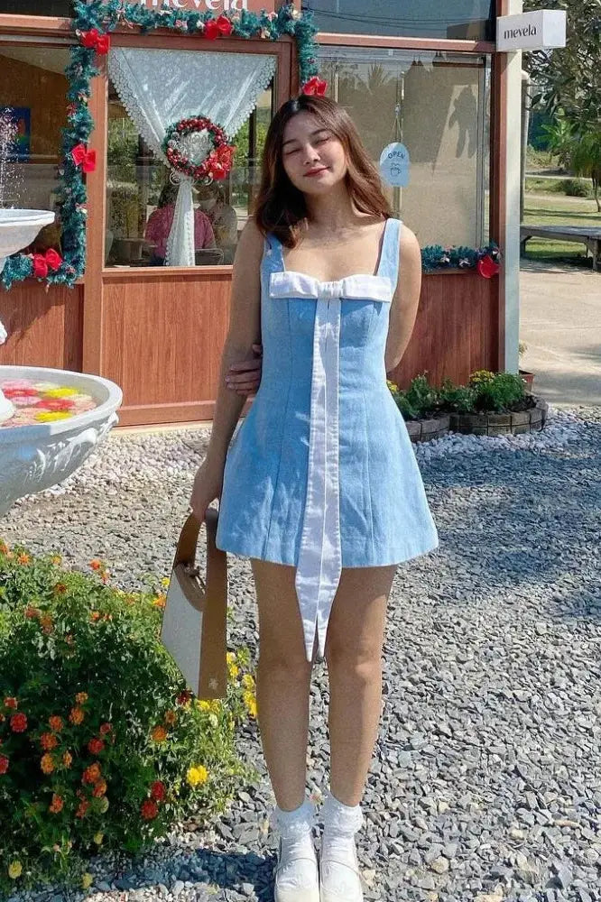 Nontium- Bow Mini Dress