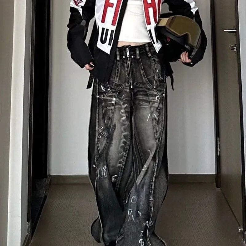 Vintage Graffiti Loose Pants