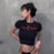 Y2K Love Wings Geometric Red Printed Open Navel Short Sleeve Top European and American Street Punk Style Dark
