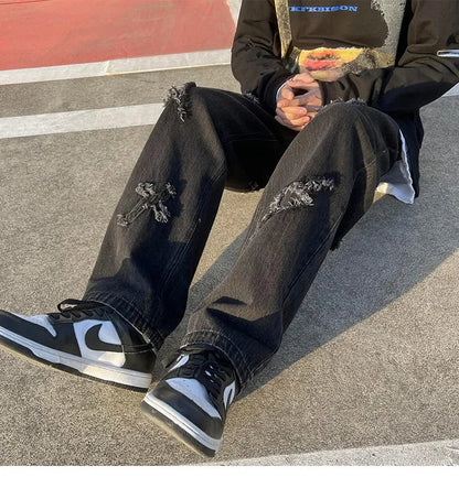 Embroidered Flare Denim Pants
