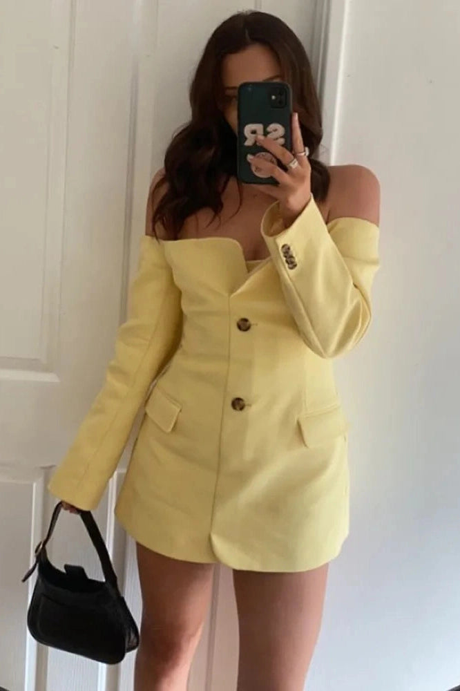 Off-Shoulder Mini Dress with Long Sleeves