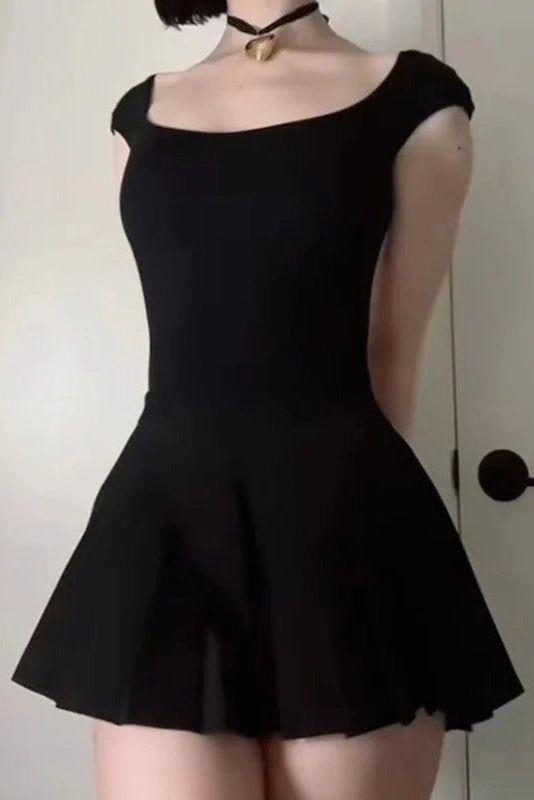 Sleeveless A-Line Bodycon Mini Dress with Tie-Up Detail