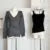 Autumn Winter Woman Gyaru V-neck French Vintage Sweater Long Sleeve Pullover Knitwear Mini Skirt 2000s Aesthetic 3-piece Outfits