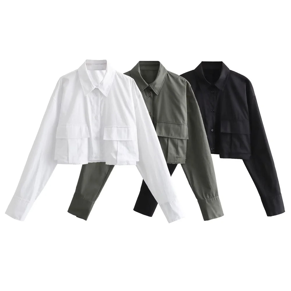 Autumn New Women’s Wear Design Sense: A Small Number Polo Neck Loose Windbreaker Fabric Short Shirt 4432029